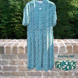 Vintage Maggy Pleated Dress - Size 14